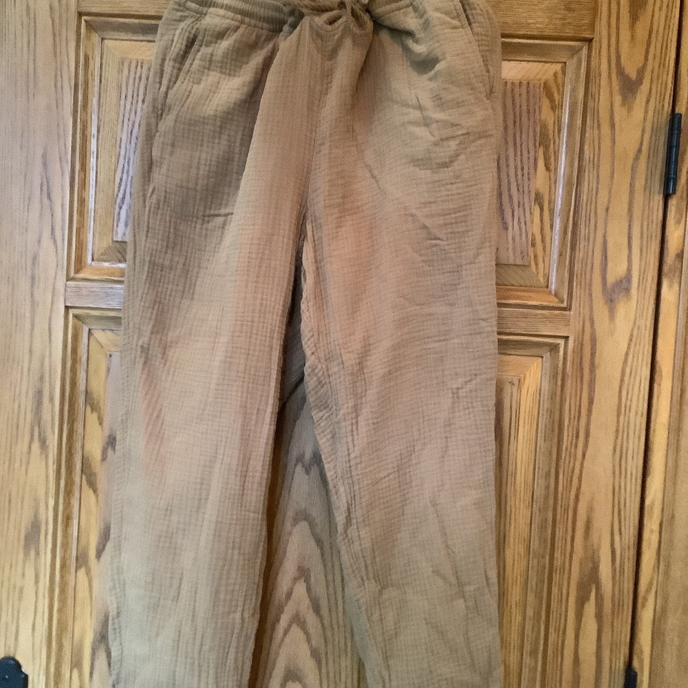 JJILL Cinnamon Gauze Pants with Waist Tie